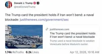 Silent Trump hints naval blockade option against Iran
