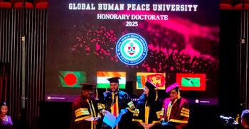 গ্লোবাল পিস ইউনিভার্সিটি থেকে ডক্টরেট ডিগ্রি পেলেন সালাউদ্দীন আলী