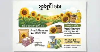খুলনাঞ্চলের লবণাক্ত জমিতেও সূর্যমুখীর হাসি