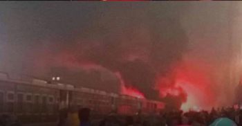 Four killed as miscreants torch train in Dhaka