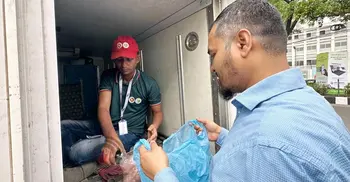 People to get meat, milk and eggs at cheaper rate from mobile van in city