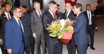 President reaches Turkey to attend Erdogan's installation ceremony