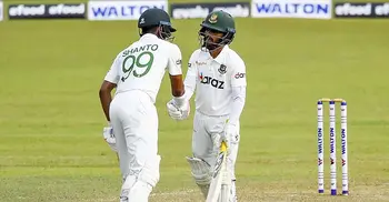 Shanto's twin tons highlight 121-run session
