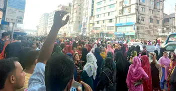 RMG workers stage demo in Mirpur for salary hike