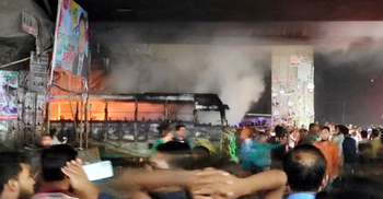 Bus torched in Jatrabari, one injured