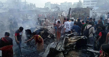 Korail slum fire under control
