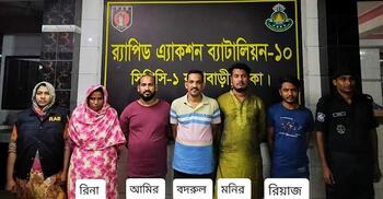 Five robbery gang members held in Dhaka
