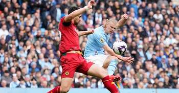Haaland shines as Man City sink Wolves in title pursuit