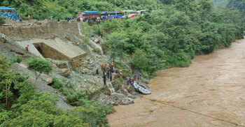 Landslide sweeps away two buses in Nepal, over 60 passengers missing