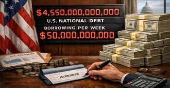 সপ্তাহে ৫ হাজার কোটি ডলার করে ঋণ নিচ্ছে যুক্তরাষ্ট্র
