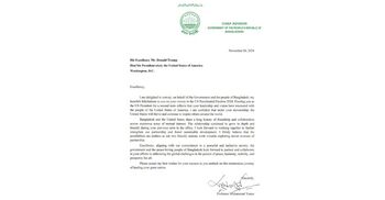 Yunus congratulates Trump