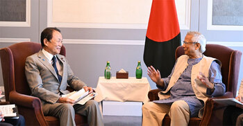 Polls by June next year, Yunus tells Japan’s ex-PM