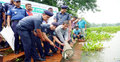 নড়াইলের চিত্রা নদীতে মাছের পোনা অবমুক্ত
