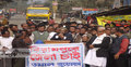 বিরামপুরকে জেলা বাস্তবায়নের দাবিতে ধর্মঘট পালিত