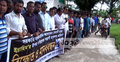 কলেজছাত্রের উপর হামলার প্রতিবাদে মানববন্ধন