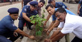 পুলিশের উদ্যোগে ফুলের চারা রোপণ