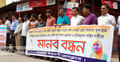 তনুর হত্যাকারীদের গ্রেফতারের দাবিতে মানববন্ধন