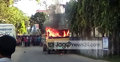 স্কুলছাত্র নিহতের ক্ষোভে ট্রাকে আগুন
