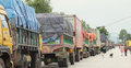 পুরো শহরই যেন ট্রাক টার্মিনাল
