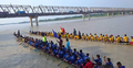 গড়াই নদীতে হয়ে গেল নৌকাবাইচ প্রতিযোগিতা