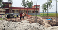 প্রাথমিক বিদ্যালয়ের মাঠে প্রধান শিক্ষকের বাড়ি নির্মাণ