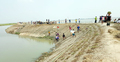 কমছে পানি: বাঁধ রক্ষায় মরিয়া প্রশাসন ও স্থানীয়রা