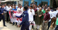 বিএনপির মানববন্ধনের ব্যানার কেড়ে নিল পুলিশ