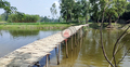 দুই গ্রামের বাসিন্দাদের ভরসা নড়বড়ে বাঁশের সাঁকো