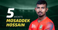 ক্যারিয়ারে সেরা বোলিংয়ে মোসাদ্দেকের ৫ উইকেট