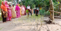দেড় যুগেও ইট পড়েনি রাস্তায়, ধানের চারা রোপণ করে প্রতিবাদ