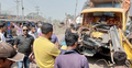 ট্রাকে ট্রেনের ধাক্কা, প্রাণ বাঁচাতে লাফ দিলেন চালক-হেলপার