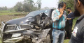 দুর্ঘটনায় দুমড়েমুচড়ে গেল উপাচার্যের গাড়ি