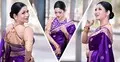 বেগুনি শাড়িতে মুগ্ধতা ছড়ালেন বাঁধন