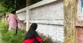 চট্টগ্রামের ঘটনার প্রতিবাদে বেরোবিতে জুলাই গ্রাফিতি অঙ্কন