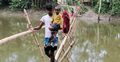 বাঁশের সাঁকোই ভরসা আট গ্রামের মানুষের
