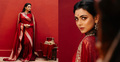 লাল শাড়িতে অনবদ্য ইধিকার ফ্যাশন স্টেটমেন্ট