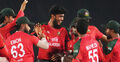 শেষ মুহূর্তে রিশাদের বলে ফাহিম আশরাফের বোল্ড হওয়া