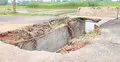 কালভার্ট দেবে গিয়ে সড়ক যেন মরণফাঁদ
