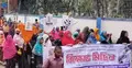 শ্যামনগরে এমপি নজরুলের ছবিতে জুতাপেটা