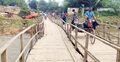 দেবে গেছে কাঠের সেতু, চলাচলে ভোগান্তি