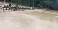 শেরপুরে পাহাড়ি ঢলে মানুষসহ ভেসে গেল সেতু