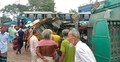 ট্রেনের ধাক্কায় দুমড়ে-মুচড়ে গেলো পাটবোঝাই ট্রাক