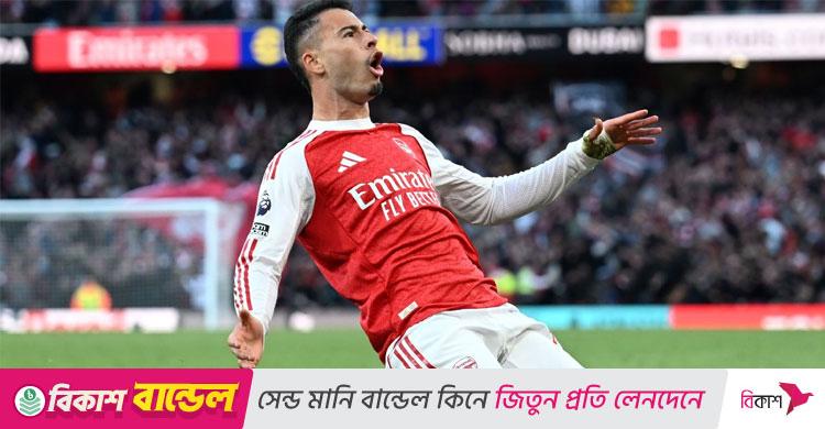 মার্টিনেলির শেষ মুহূর্তের গোলে সিটির কাছে হার এড়ালো আর্সেনাল