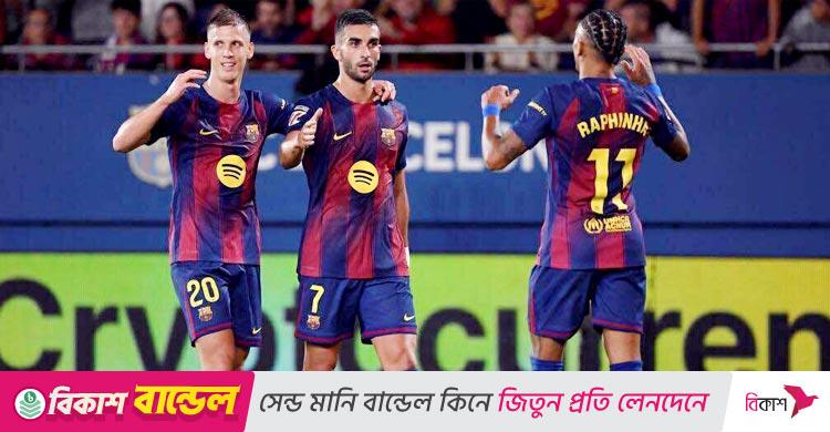 তোরেসের জোড়া গোলে দাপুটে জয় বার্সার
