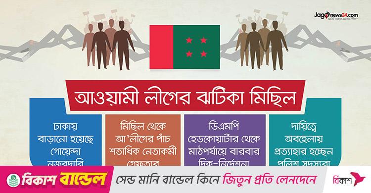 ঢাকায় আওয়ামী লীগের ঝটিকা মিছিল নিয়ে ‘বিপাকে’ পুলিশ
