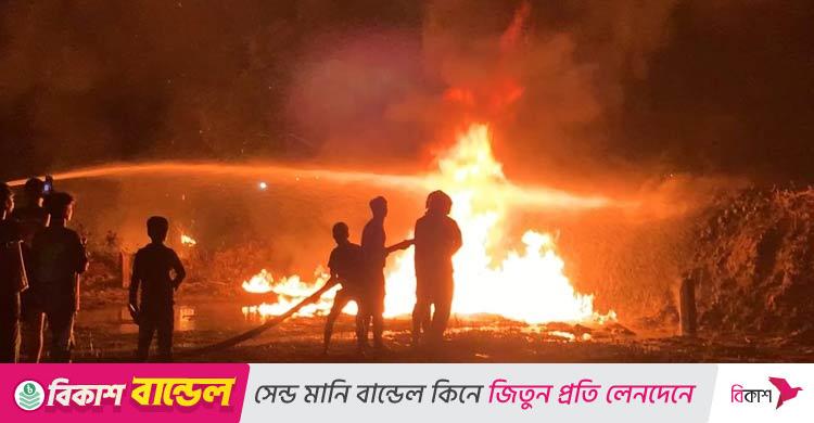 শ্রীমঙ্গলে শেভরনের কনডেনসেট লাইনে আগুন