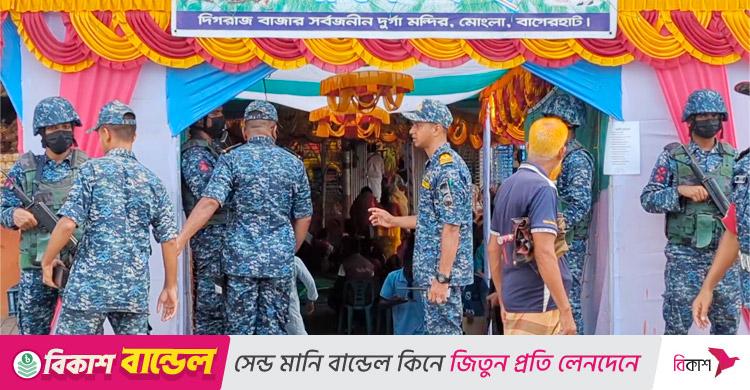 মোংলায় মন্দিরের নিরাপত্তায় নৌবাহিনী মোতায়েন